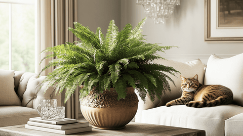 Boston Fern And Cats - Bird of Paradise