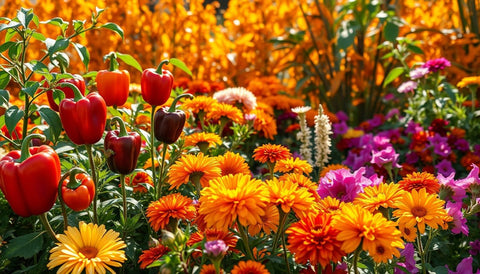 Designing a Fall Garden with Ornamental Peppers - Bird of Paradise