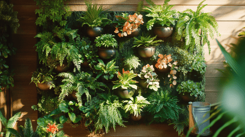 Vertical gardening for spring plants - Bird of Paradise