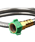 Stainless Steel Garden Hose with Premium Brass Nozzle - PlantologyUSA - As shown