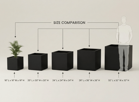 The Architectural Steel Planter - Bird of Paradise USA - 26" Cube